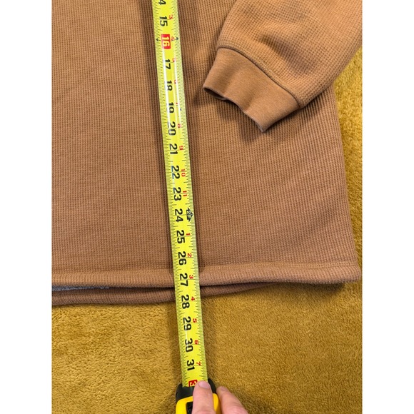 Lee Premium Select Men's Sherpa Lined Thermal Henley Shirt Camel Brown Size L - Picture 12 of 15
